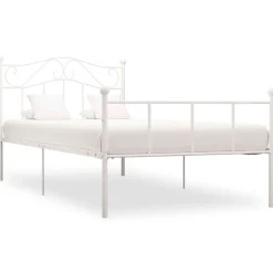 Estructura de cama metálica Pisa blanco 90x200 cm