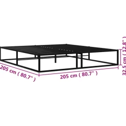 Estructura de cama metálica Siena negro 200x200 cm