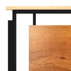 Estructura de cama metálica Prato negro/natural 90x200 cm