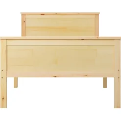 Estructura de cama Shendy madera maciza de pino natural