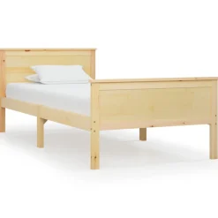 Estructura de cama Shendy madera maciza de pino natural