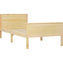 Estructura de cama Shendy madera maciza de pino natural