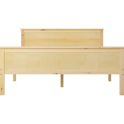 Estructura de cama Shendy madera maciza de pino natural