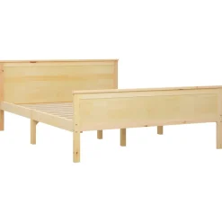 Estructura de cama Shendy madera maciza de pino natural
