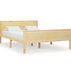Estructura de cama Shendy madera maciza de pino natural