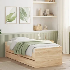 Estructura de cama Vita con 2 cajones + panel trasero 50 cm