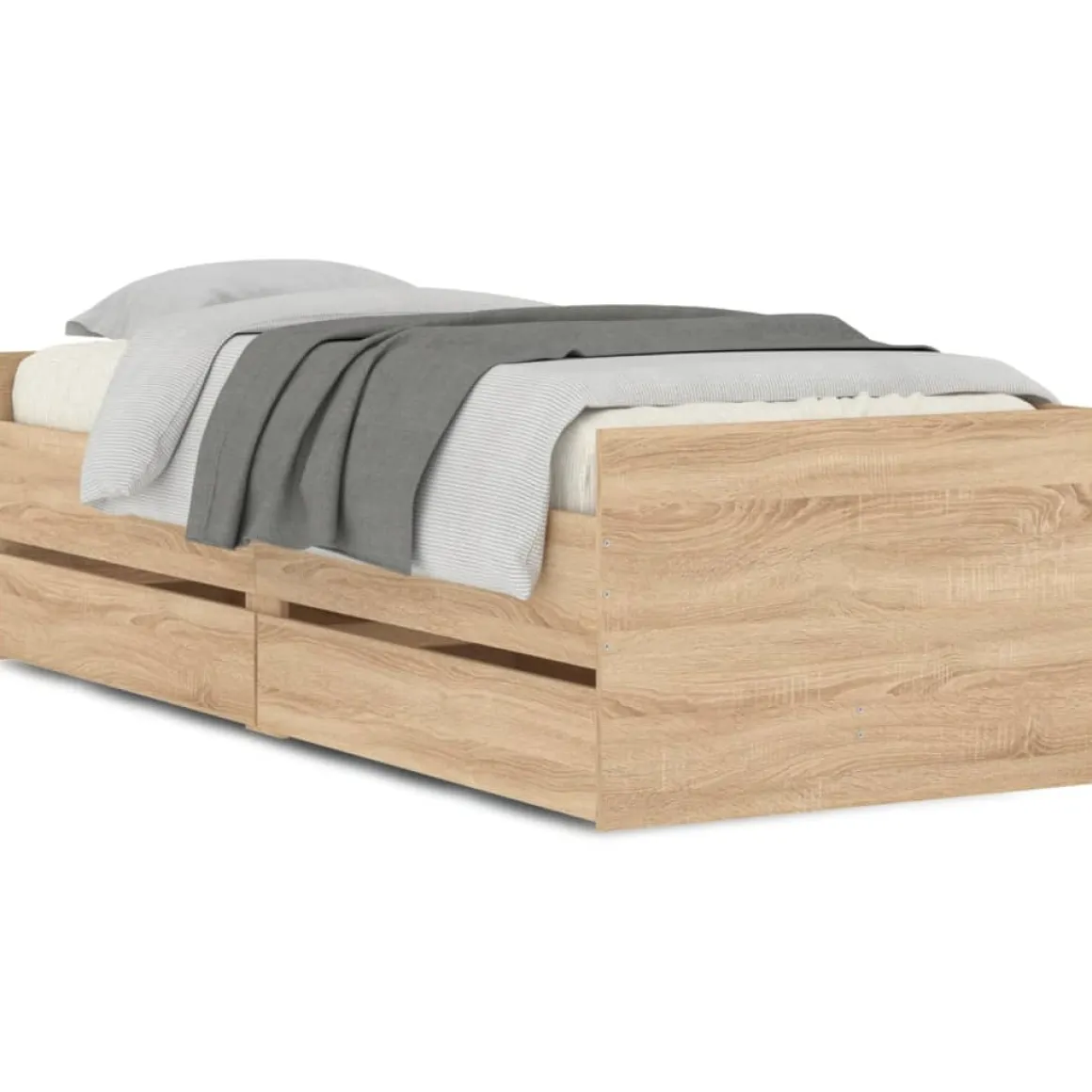 Estructura de cama Vita con 2 cajones + panel trasero 50 cm