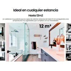 Estufa de cuarzo Infiniton HQP-W22 1200W 2 niveles de potencia colgante plata