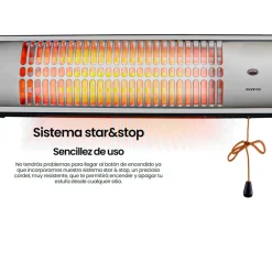 Estufa de cuarzo Infiniton HQP-W33 1500W 3 niveles de potencia colgante plata
