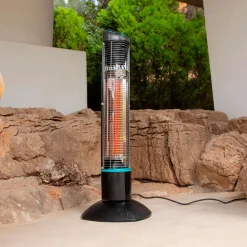 Estufa de exterior Cecotec ReadyWarm 1000 Power Tower 1000W mando a distancia negro
