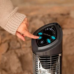 Estufa de exterior Cecotec ReadyWarm 1000 Power Tower 1000W mando a distancia negro