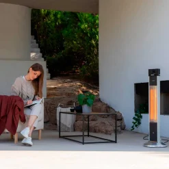 Estufa de exterior Cecotec ReadyWarm 2000 Power Tower 2000W mando a distancia negro