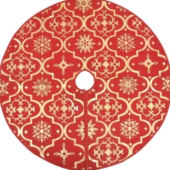 Falda para árbol de Navidad Golden con calcetín rojo Ø122 cm