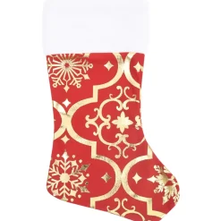 Falda para árbol de Navidad Golden con calcetín rojo Ø122 cm