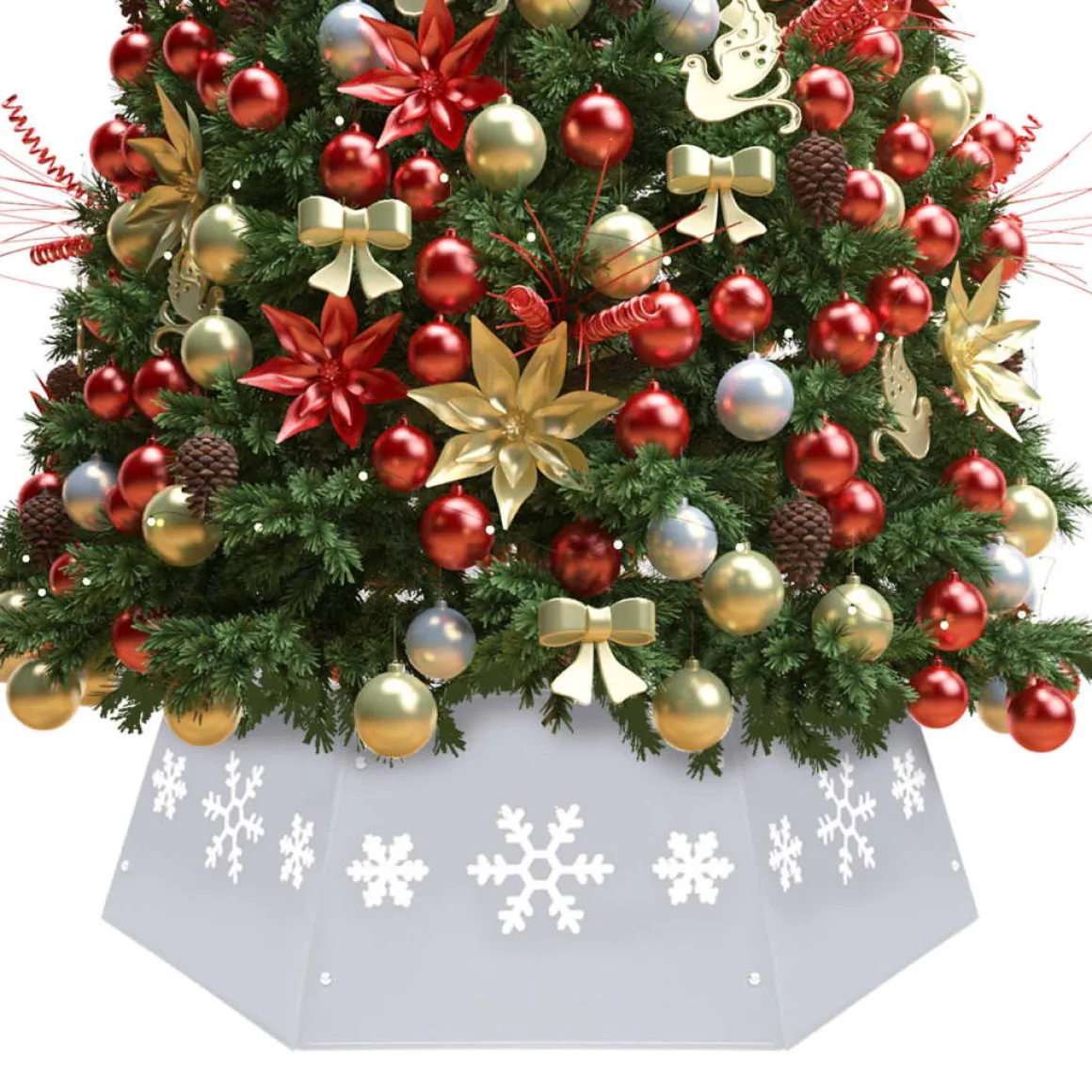 Falda para árbol de Navidad Snow hexagonal 25x68 cm