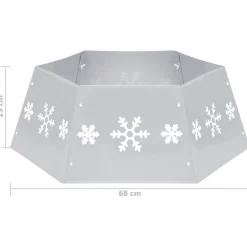 Falda para árbol de Navidad Snow hexagonal 25x68 cm