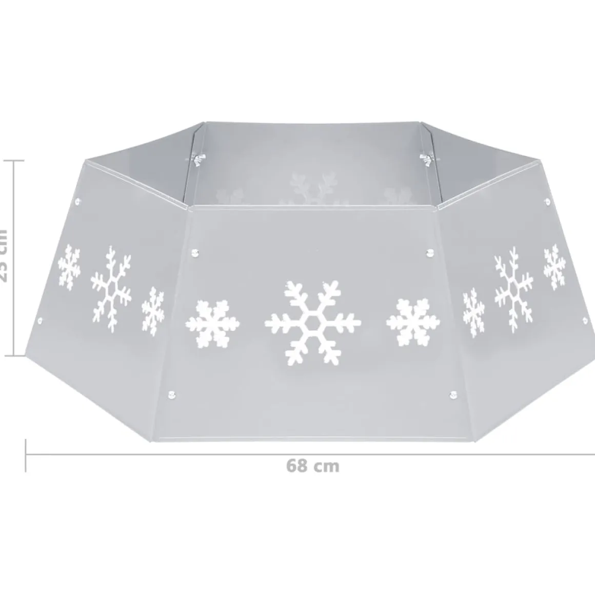 Falda para árbol de Navidad Snow hexagonal 25x68 cm