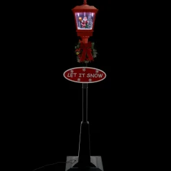 Farola Laponia interior luz LED + melodía rojo 180 cm