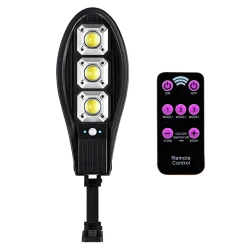 Farola solar LED encendido automático negro