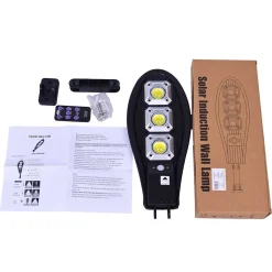 Farola solar LED encendido automático negro