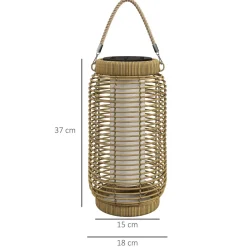 Farolillo solar Ashti Outsunny luces LED natural Ø18x37 cm