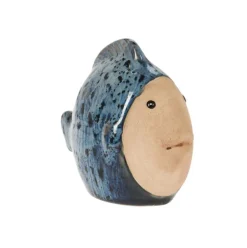 Figura decorativa diseño pez porcelana 9x11x6 cm