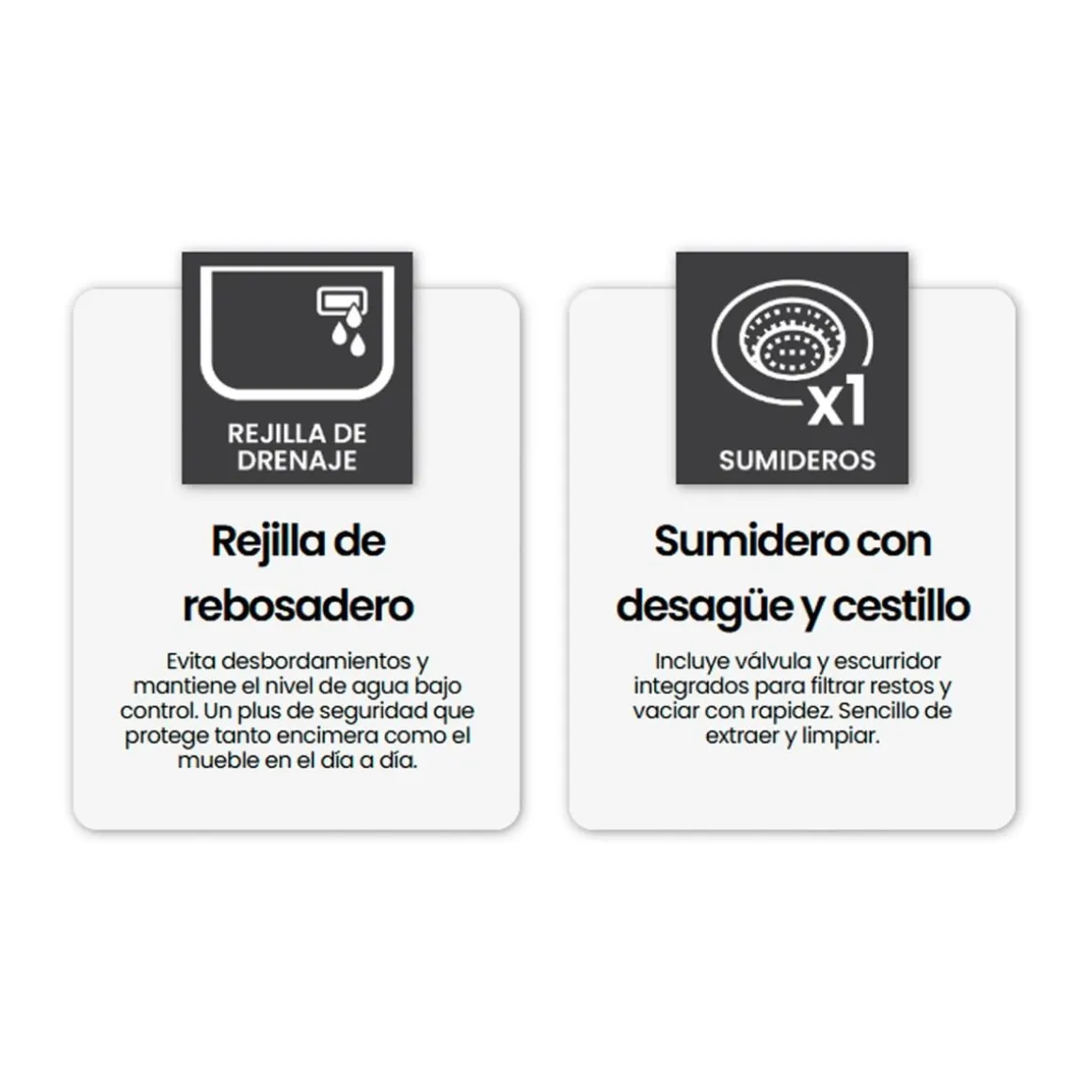 Fregadero Infiniton Belcanto49C1 1 cubeta con desagüe y cestillo acero inoxidable satinado 50 cm