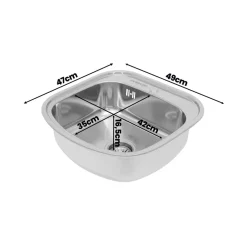Fregadero Infiniton Belcanto49C1 1 cubeta con desagüe y cestillo acero inoxidable satinado 50 cm