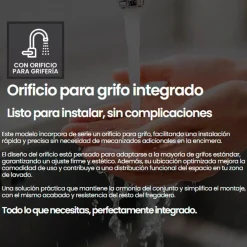 Fregadero Infiniton Belcanto49C1 1 cubeta con desagüe y cestillo acero inoxidable satinado 50 cm