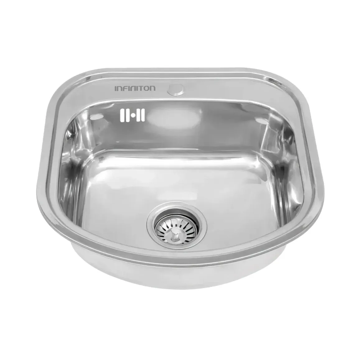 Fregadero Infiniton Belcanto49C1 1 cubeta con desagüe y cestillo acero inoxidable satinado 50 cm