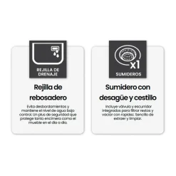 Fregadero Infiniton Belcanto82C2 2 cubetas con desagüe y cestillo acero inoxidable satinado 90 cm