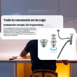 Fregadero Infiniton Disfrutar50.40QZ 1 cubeta 3 tipos de instalación granito negro 20x50x40 cm