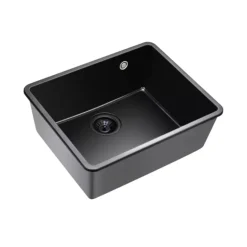 Fregadero Infiniton Disfrutar50.40QZ 1 cubeta 3 tipos de instalación granito negro 20x50x40 cm