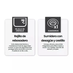 Fregadero Infiniton Disfrutar40.40QZ 1 cubeta 3 tipos de instalación granito negro 20x40x40 cm