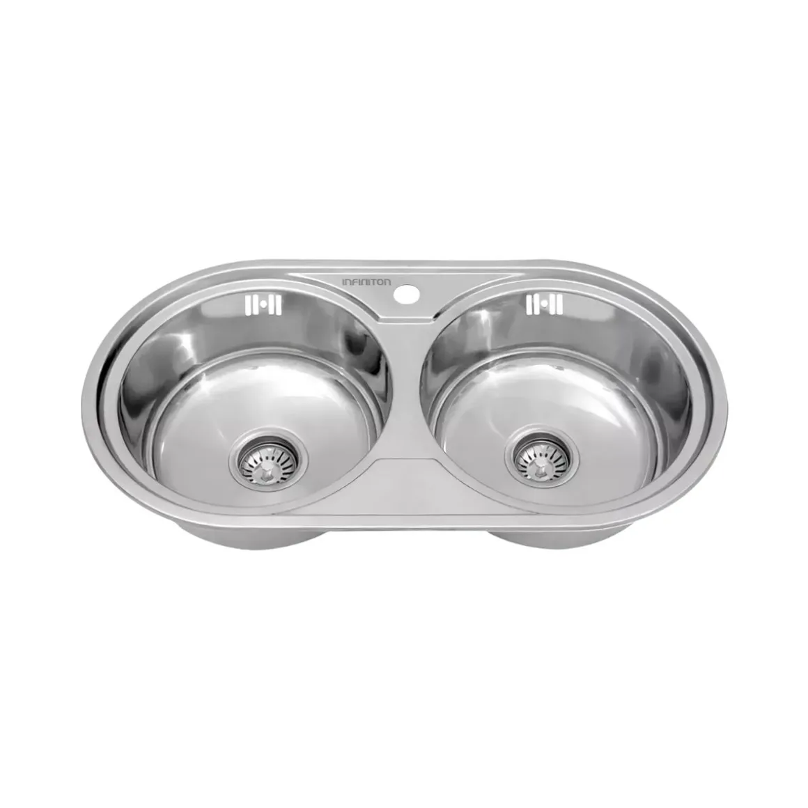 Fregadero Infiniton Reale85C2 2 sumideros satinado acero inoxidable Ø36x14 cm