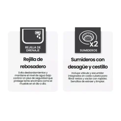 Fregadero Infiniton Reale85C2 2 sumideros satinado acero inoxidable Ø36x14 cm