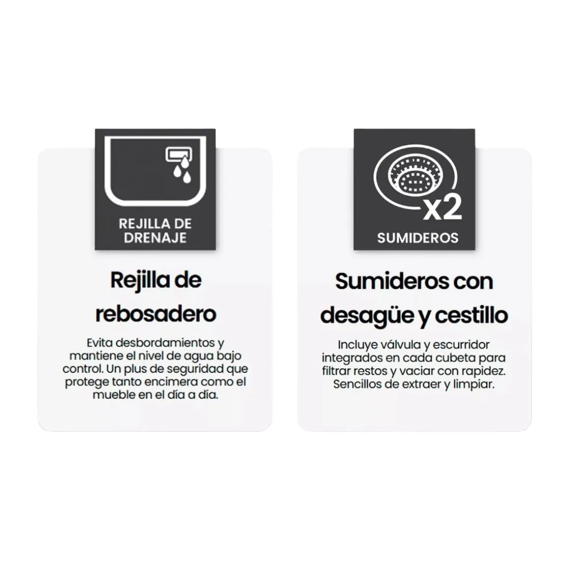 Fregadero Infiniton Reale85C2 2 sumideros satinado acero inoxidable Ø36x14 cm