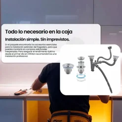 Fregadero Infiniton Reale85C2 2 sumideros satinado acero inoxidable Ø36x14 cm