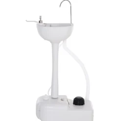 Fregadero portátil con tanque 17L blanco 51x33,5x103 cm