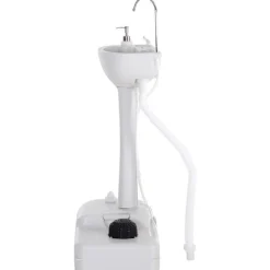 Fregadero portátil con tanque 17L blanco 51x33,5x103 cm