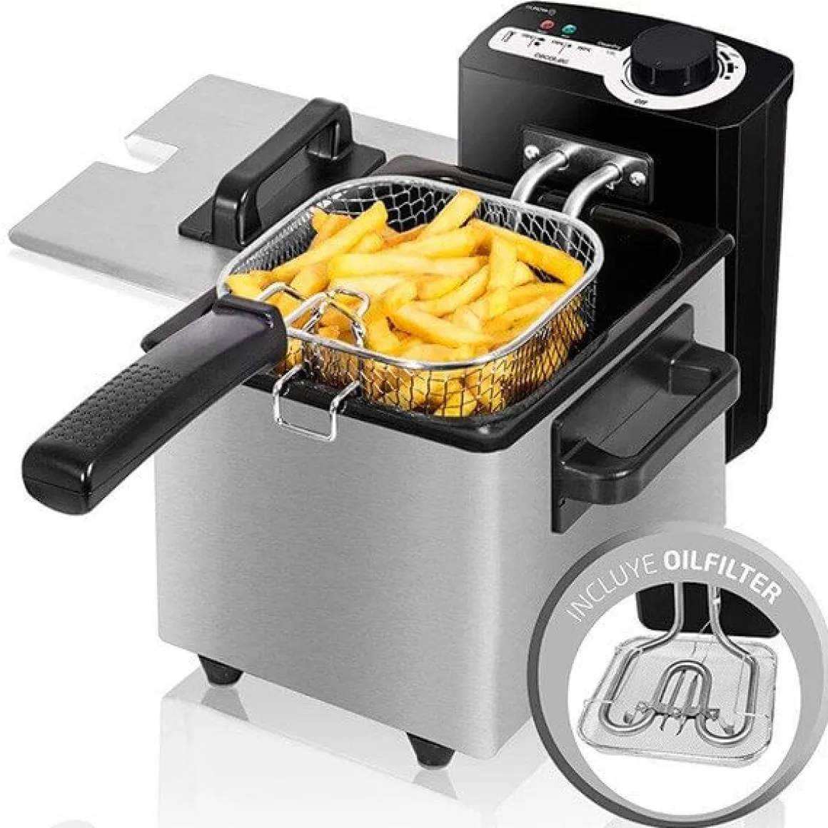 Freidora Cecotec CleanFry 1,5L 1000W inox
