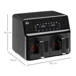 Freidora de aire Aney Homcom 8L 2500W 8 programas pantalla LED táctil negro