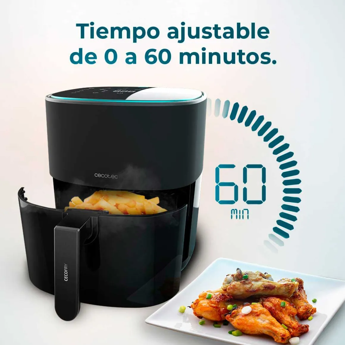 Freidora de aire Cecotec Cecofry Fantastik 6500 1700W 6,5L negro