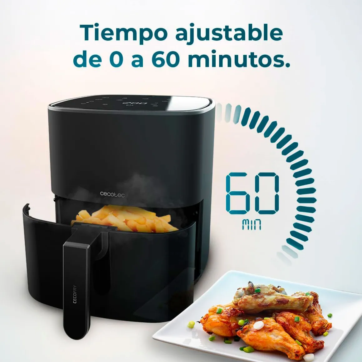 Freidora de aire Cecotec Cecofry Fantastik 5500 1500W 5,5L negro