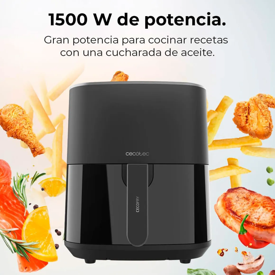 Freidora de aire Cecotec Cecofry Fantastik 5500 1500W 5,5L negro