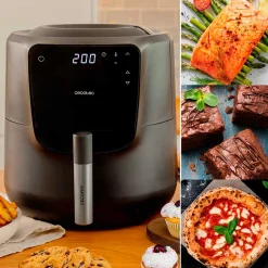Freidora de aire Cecotec Cecofry Rain Pack 1550W 5,5L dispensador de aceite negro