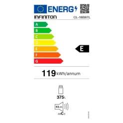 Frigorífico 1 puerta Infiniton CL-18BSTL No Frost 375L E negro 185 cm