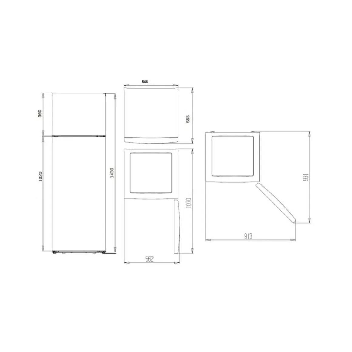 Frigorífico 2 puertas Aspes AF145503E 206L cíclico E blanco 143 cm