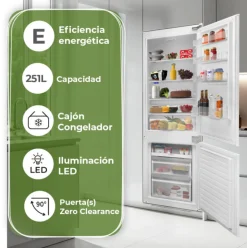 Frigorífico combi Aspes ACI1775500E integrable cíclico 251L E blanco 177 cm