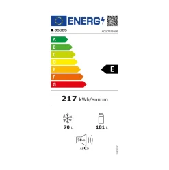 Frigorífico combi Aspes ACI1775500E integrable cíclico 251L E blanco 177 cm